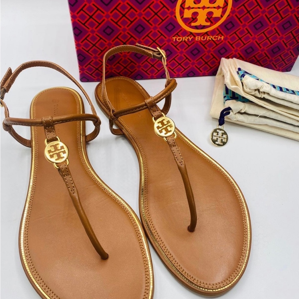 Tory Burch Emmy sandal in ambra (brown) available in size 6.5 & 7 - NEW IN BOX